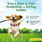 BugMD Paw Guardian Flea & Tick Pendant (3-Pack) with AirTag Holder – Plant-Based Flea & Tick Prevention for Dogs – Pet Collar Tag & GPS Tracker Holder for Dogs – Pink