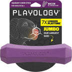 Playology Squeaky Dog Toy Fetch Stick | Durable Rubber Toys for Interactive Play | Bacon Scented Fetch Stick for Large Dogs | Floating Dog Toy Made from Non Toxic Materials