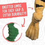 HuggleHounds Knottie Plush Dog Toy - Dog Stuffed Animal Toy, Puppy Toys, Squeaky Dog Toy for Small, Medium & Large Dogs, Durable Plush to Keep Them Busy, Officially Licensed - Mike The Tiger, Large