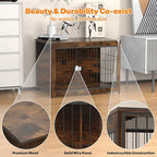 Dog Crate Furniture, Wooden Dog Crate 33in, Decorative Cage with End Table for Dog Indoor Kennel, High Anxiety Dog, Escape-Proof Locks for All Breeds