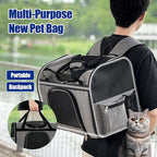 pet Bag Multi Purpose pet Bag Collapsible Portable for Dog cat go Out Traveling Carrier Backpack for Secret Adventures Cat and Dog (Black, S:17.7"X10.6"X12.6”)