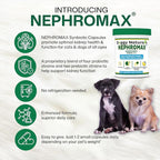 NEPHROMAX™ Synbiotic Capsules for Kidney Support for Dogs & Cats (120 Small Capsules) - Advanced Next-Generation Enteric detoxifying Proprietary Blend of Pre & Probiotics for Kidney Function,U.S.A
