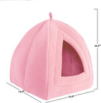 Cat House - Indoor Bed with Removable Foam Cushion - Pet Tent for Puppies, Rabbits, Guinea Pigs, Hedgehogs, and Other Small Animals by PETMAKER (Pink)