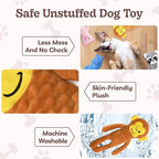 SHARLOVY No Stuffing Dog Toys Squeaky for Large Dogs, Crinkle Puppy Teething Toys to Keep Them Busy, Plush Interactive Doggie Long Lasting Chews for Aggressive Chewers
