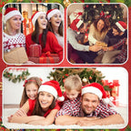 10Pcs Santa hats bulk, Christmas Hat bulk for Adults, Gorros De Navidad for women and men, Classic Plush Fluffy for Xmas New Year Party Decorations