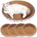 4 Pack Extra Large Cat Scratcher Cardboard, Round Scratcher Bed Scratch Bowl, Scratching Lounge Couch Round Shaped Cat Scratch Board Nest for Indoor Cats Furniture Protector