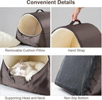 Cat Beds for Indoor Cats, Cat Cave for Large Cats and Small Pets, Memory Foam Cat House Tent with Removable Washable Cushioned Pillow, Cat Hideaway with Non-Slip Bottom, Coffee, Large