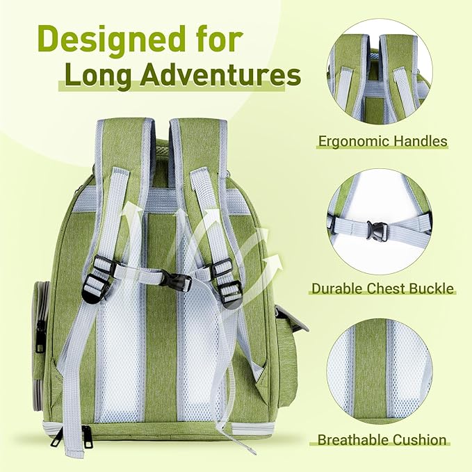 Cat Backpack Carrier with Bubble Window, Breathable & Foldable Pet Travel Carrier for Small Dogs and Cats, Airline-Approved for Hiking & Outdoor Use