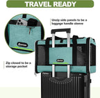 Cat Carrier 18"x11"x11" TSA Approved Ventilated Top Open Softsided Pet Air Travel Bag, Small Animal Basic Crate Shih Tzu Dog Kennel Carry Case, 4-Mesh-Side Kitty Carry on up to 20lbs Teal