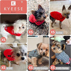 KYEESE Dog Sweater Stretchy Knitwear Cat Clothes Comfy Puppy Coat for Fall Winter Cold Weather Warm Turtleneck Small Dogs Sweater with Gingham Patchwork Soft Pullover Dog Sweaters for Small Dogs Girl