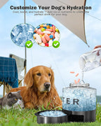 Dog Water Bottle Portable Bowls - 56oz Large Travel Water Bowl Dispenser for Dogs, Pet Camping Beach Essentials Traveling Car Park Accessories, Leak Proof Pet Drinking Dispenser for On The Go, Black