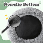 JOLLYVOGUE Dog & Cat Bed, Calming Anti-Anxiety Pet Bed for Small Dogs, Fluffy Donut Cushion for Small and Medium Pets (23")