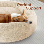 JOLLYVOGUE Dog Bed, Calming Anti-Anxiety Large Dog Bed, Fluffy Donut Cushion for Medium and Large Pets (27"/30"/36")