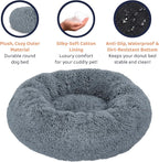Donut Dog Bed - Premium Comfort for Anxiety Relief - Fluffy & Calming Design with Ultra-Plush Support | Cozy Round Dog Bed with Super Soft Circle Style (Size XL Dark Grey)