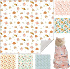 17.7" Cat Grooming Wrap, Cat Wrap for Cutting Nails, Self-Adherent Fabric Wrap for Cats, Cat Burrito Wrap Anti-Scratch, Anti-Escape, Multifunctional Swaddle Wrap Pet Tool (Floral, Medium)