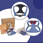 Puppytie No Pull Small Dog Harness with Multifunction Dog Leash,Lightweight Soft Adjustable No Choke Escape Proof Pet Harness Vest Pet Harness Vest,Plaid Blue,S