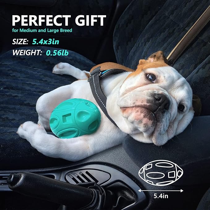 EASTBLUE Squeaky Dog Toys for Aggressive Chewers: Rubber Interactive Puppy Ball with Squeaker,Almost Indestructible Tough Durable Pet Chew Toys for Medium and Large Breed