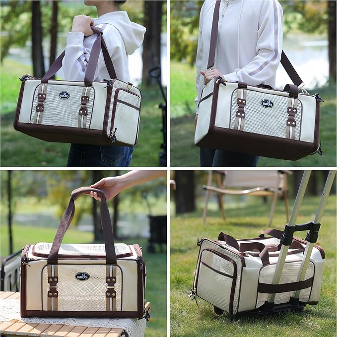 Airline Approved Pet Carrier for Cats, Expandable Dog Carrier Soft-Sided Carrier for Small Cats and Dogs with Extra Large Foldable mat