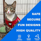 Travel Cat Harness and Leash Set - Adjustable Fit Mesh Cat Harness and Reflective Strap - Comfort Walking Vest for Kitten for Outdoor Walking, Hiking (Medium, Red)