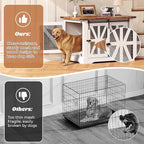 VOPEAK 43.3" XL Dog Crate Furniture, Chew Resistant Dog Crate for Medium Large Dogs, Heavy Duty Extra Large Dog Crate Dog Kennel Indoor with Double Doors, Wooden End Table for Living Room, White