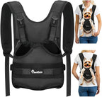Pawaboo Pet Dog Front Carrier Backpacks, Legs Out Pet Carrier Backpack for Dogs, Adjustable Easy-fit Dog Chest Carriers for Small Medium Dogs Hands Free for Travel Hiking Cycling Camping, S, Black