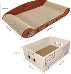 Cat Scratcher 24 Inch Cat Scratching Sofa Bed & 16" Lounge Box with Scratch Pad - Durable Cat Scratchers for Indoor Cats to Protect Your Furniture