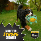 Bite Force - Durable & Strong Dog Toy Blue Two Headed Monster with Squeaker, Kevlar-Reinforced for Aggressive chewers.