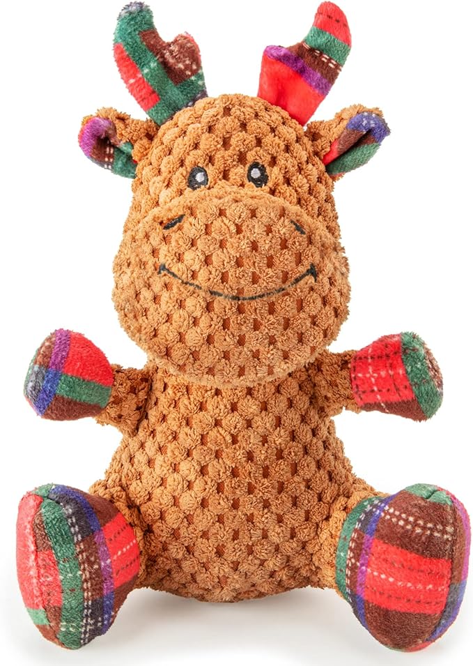 Christmas Dog Toys Dog Squeaky Toy with Crinkle Paper Interactive Durable Plush Dog Chew Toys for Puppy, Small, Middle, Large Dogs Training and Reduce Boredom