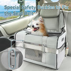 Petsfit Travel Pet Carrier for Large Cats (up to 20 lbs), Soft-Sided Dog Car Travel Carrier with Patented Buckle and Soft Padding, Ideal for Car Road Trips,19X12X12 Inch,Grey