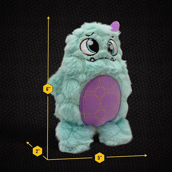 Bite Force - Durable & Strong Dog Toy Light Blue Monster with Squeaker, Kevlar-Reinforced for Aggressive Chewers.