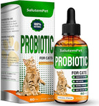 Probiotics for Cats for Digestive Support – Cat Probiotics for Indoor Cats Help with Colic, Upset Stomachs, Diarrhea, Gas, and Bloating – Prebiotics + Pleasant Chicken Flavor Inside – 2 Oz