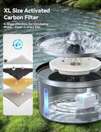 Wireless Stainless Steel Cat Water Fountain- Safe Water-Electric Isolation, 3.5L Capacity with 4000mAh Detachable Battery, XL Filter, Ultra-Quiet Pump, Battery Operated Smart Sensing for Cats & Pets