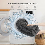 Cat Dog Bed for Pets, Rectangle Pet Bed Gift for Puppy and Kitten, Machine Washable Calming Fluffy Pet Couch Sofa for Indoor Outdoor, Portable Soft Cat Bed with Non-Slip Bottom (Small, Dark Grey)