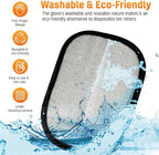 3 pcs Pet Hair Removal Glove for Dogs and Cats (2 Pack Mit, 1 Lint Scraper) - Electrostatic Fur Remover, Magic Brush Pet Hair Remover Tool for Laundry, Cloths, Carpet, Car Mats, Sofa & Bedding