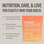 Ollie Dental Chews for Large Dogs, 12 Oz, Fresh Breath, Teeth Cleaning Treats, Sticks for Dog Oral Care, with Parsley and Cinnimon, for Pups 51 lbs and Above