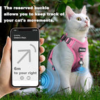 Cat Harness and Leash for Walking, The Upgrade Can be Adjusted in Four Directions and Breathable Cat Harness for Anti Escape That can be Fitted and Positioned, Reflective Strips Harness, Pink, XS