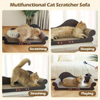 ComSaf Large Cat Scratcher Bed - 26" Cat Scratching Board Cat Couch Scratcher Cardboard, Durable Scratch Lounge Bed, Long Lasting Scartching Pads for Indoor Cats, Furniture Protector