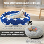 Donut Dog Bed for Small Dogs & Cats, Fluffy Small Round Dog Beds for Comfort Sleep, 23 Inch Cat Beds for Indoor Cats Fits Up to 15 lbs Pet, Washable Dog Bed with Removable Water Resistant Lining Cover