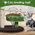 Cat Scratching Post with Bed, Cat Tree Tower Natural Sisal Cat Scratcher Cat Bed Cute Cat Tree for Kittens and Cats