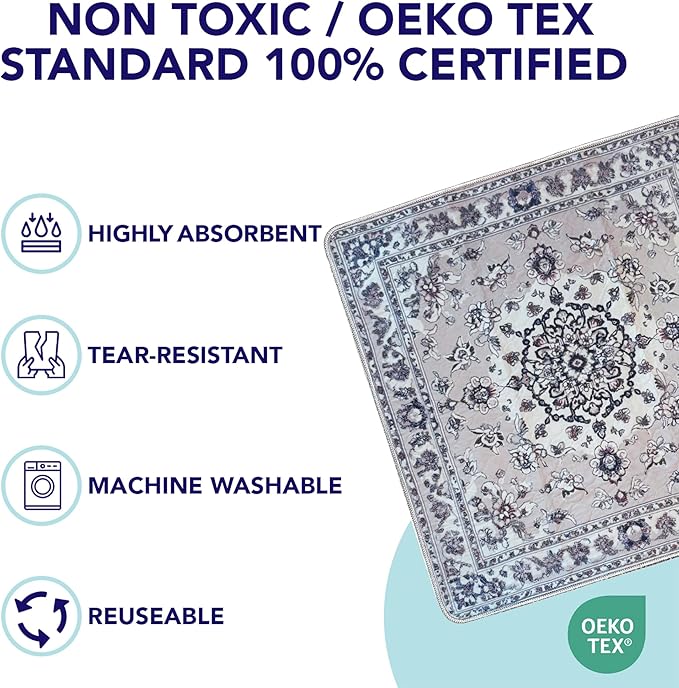 PUPIBOO Washable Pee Pads for Dogs and Cats - Super Absorbent Reusable Puppy Training Pads - 100% Waterproof, Leak-Proof & Non-Slip Whelping Pads for Pet Housebreaking