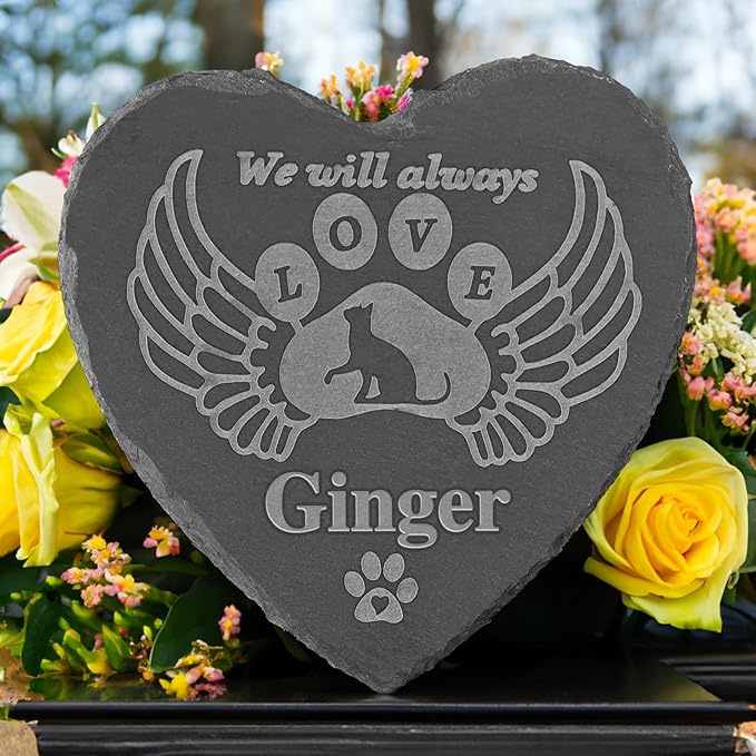 Pet Memorial Stones for Cats, Pet Memorial Gifts for Cats, Loss of Cat Sympathy Gift, Cat Memorial Gifts, Cat Loss Gifts, Pet Bereavement Gifts Cat, Cat Passed Away Gift - 6 * 6 Inches Stone