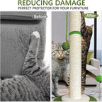 Cat Scratching Post 38" Tall Scratching Post for Indoor Cats Cat Scratcher Cat Tree Wrapped Sisal Rope Large Cat Scratching Post Cute Cat Scratching with Interactive Dangling Balls and Spring Ball
