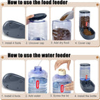 Automatic Pet Feeder Small&Medium Pets Automatic Food Feeder and Waterer Set 3.8L, Travel Supply Feeder and Water Dispenser for Dogs Cats Pets Animals