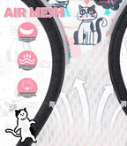 Halypet Cat Harness and Leash Set[MAX Safety 4th-Gen] Cute Escape Proof Vest Harness for Girl&Boy Cat Walking, Comfortable Adjustable Leash and Reflective Strips for Outdoor Kitten, M Inky Meowy