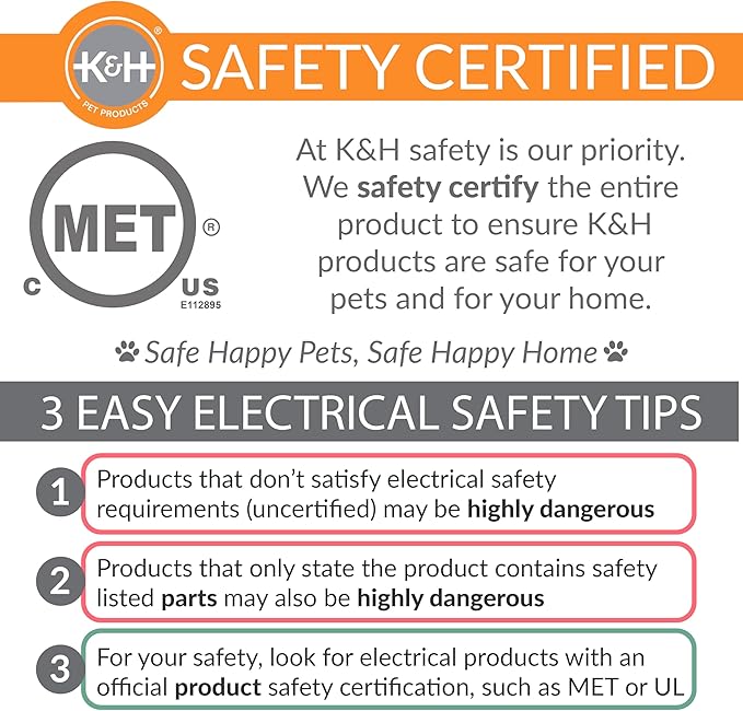 K&H Pet Products Thermo-Kitty Bed Heated Cat Bed for Indoor Cats , Electric Warming Bed for Cats and Small Dogs, Washable Thermal Plush Calming Round Pet Bed - Small 16" Mocha/Tan