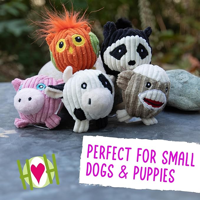 HuggleHounds Wee Huggles Plush Ball Dog Toys - Dog Stuffed Animal Toy for Small & Medium Dogs, Durable Plush to Keep Them Busy - Wee Huggles Variety Pack (5 Count)