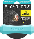 Playology Squeaky Dog Toy Fetch Stick | Durable Rubber Toys for Interactive Play | Peanut Butter Scented Fetch Stick for Medium Dogs | Floating Dog Toy Made from Non Toxic Materials