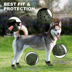 Dog Shoes Breathable Dog Shoe for Hot Pavement, Dog Booties and Paw Protectors, Non-Slip Waterproof Dog Sandals Boots (Green+Black, L: (3.1’’x2.5'')(L*W))