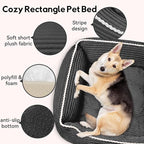 Rectangle Cat Dog Bed for Large Medium Small Pets Indoor Outdoor Machine Washable Sleeping Sofa Non-Slip Bottom Soft Puppy Bed Durable Orthopedic Calming Pet Cuddler (Medium, Dark Grey)