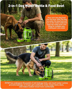 Portable Dog Water Bottle Bowl - 77 oz Travel Water Bowl Dispenser for Dogs Leak Proof, Suitable for Large Pet Drinking, A Must Have for Outdoor, Camping, Walking, Beach, Hunting Other Scenes （Green）